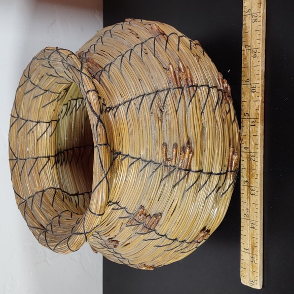 Vintage Handwoven Pine Needle Basket